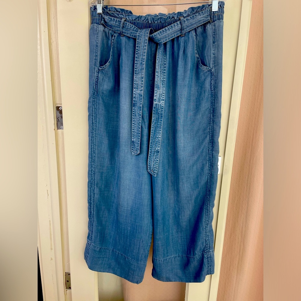 KNOX ROSE loose wide leg chambray pant, size L